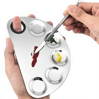 Palette à ongles en acier inoxydable, ensemble de manucure et pédicure, kit d'outils pour cuticules en métal portable avec boîte cadeau