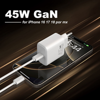 Nouveau chargeur USB-C 45W pour iPhone 18, charge rapide, adaptateur de chargeur de téléphone portable de type C, mini chargeur PD GaN 45W pour Samsung Macbook