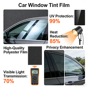 Película de Tinte para Ventanas de Auto con Aislamiento Térmico, Protección UV del 99%, Aislamiento Solar del 5%-75% VLT, Color Primario, Superventas - Product Image 2