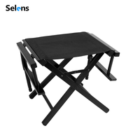 Chaise de réalisateur pliable haute Selens avec cadre en aluminium et acier, et patch en caoutchouc à boucle pour directeur et producteur