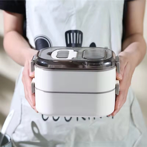 Multi-layer Household Outdoor Double-Layer Stainless Steel <b>Lunch</b> Box <b>Set</b> Insulated <b>Lunch</b> Box with Storage Bag - Product Image 3