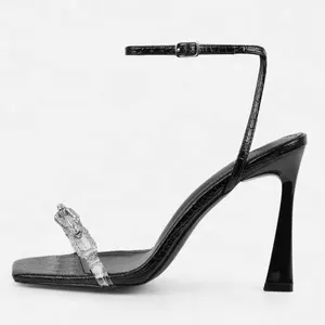 New in crystal chain thin high heel womens sandals fashion shoes