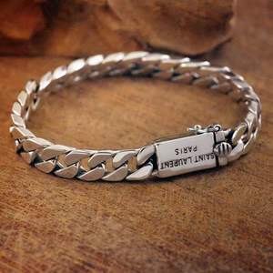 Chaîne de bracelet unisexe tendance <span class=keywords><strong>2025</strong></span>, style cubain, en acier inoxydable argenté/doré, bijoux en alliage pour anniversaire, vente en gros - Product Image 4