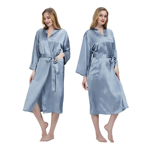 Wholesale 100% Mulberry Silk Dress Long Silk Robes for <strong>Women</strong> Plus Size Satin Robe for <strong>Women</strong> Sexy Sleepwear <strong>Kimono</strong> - Product Image 2