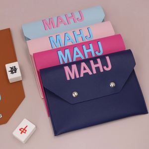 Stocked Rule Card Storage Case With Magnetic Snap Bulk Colorful <b>Clutch</b> Bag for Mahjong Lover Gift - Product Image 4