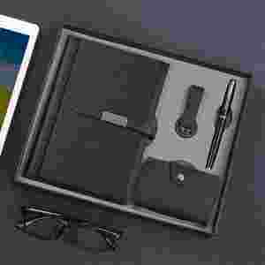 4 in 1 Business Gift Set Custom <b>Notebook</b> Gift Set <b>A5</b> PU Leather Journal <b>Notebook</b> Luxury Office <b>Notebook</b> with Pen USB Card Holder - Product Image 4