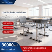 Ensemble bureau et chaise réglables en hauteur pour étudiant, table d'étude individuelle pour salle de classe, mobilier scolaire au design moderne