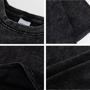 आकार के भारी वजन में गिरावट कंधे की स्ट्रीटवियर क्रेवनर विंटेज टी-शर्ट शर्ट प्रिंट ग्राफिक परेशान वॉश सूती पुरुषों - Product Image 4