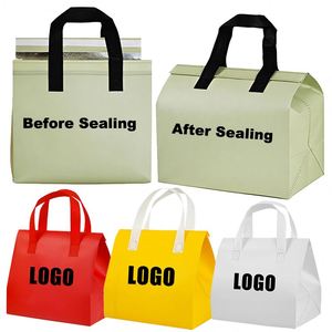 Sacs isothermes personnalisés en tissu non tissé imperméable, jetables, de qualité alimentaire, avec feuille d'aluminium, pour livraison de repas - Product Image 1
