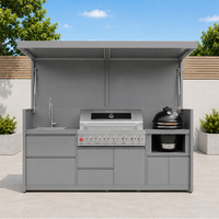YOUYA Nouveau Modèle Cuisine Extérieure Modulaire Pliable en Acier Inoxydable 304 Résistant à la Chaleur, Bar de Cuisine, Pod de Cuisine
