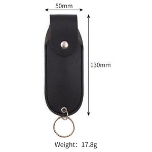 PU Leather Lipstick Holder Keychain Portable Lipstick Holder with <b>Key</b> <b>Ring</b> for Travel Slim Lipstick Sleeve Storage Pouch - Product Image 2