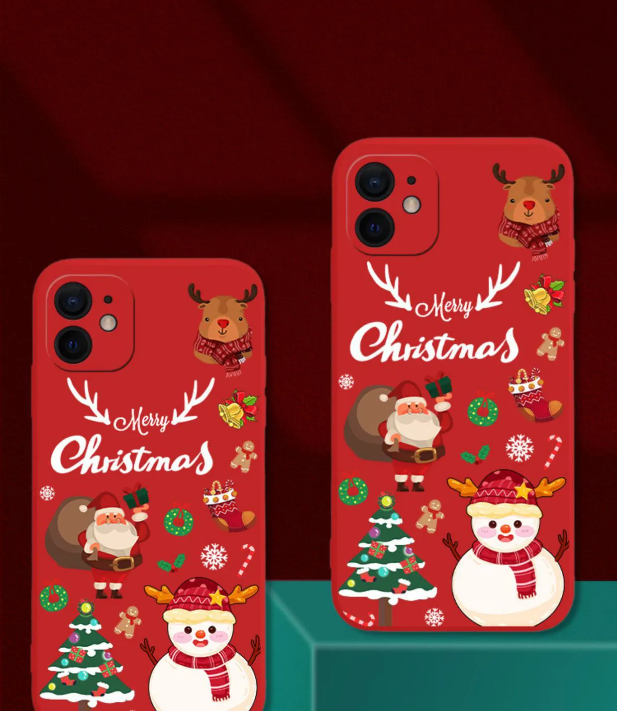 Factory direct sale Christmas phone case for iphone 14 gingerbread man iPhone 13 pro max Wind 12 snowman 11 Old man