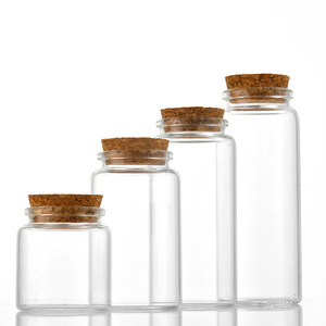 Flacon en verre de 47 mm avec bouchon en bois, flacons en verre transparent vides, pots avec bouchons en liège, flacon en verre pour le stockage des bonbons - Product Image 1