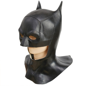 Masque de Batman en latex, masque intégral pour cosplay, costume de fête, accessoire d'Halloween, taille unique, noir - Product Image 2