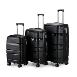 Custom Micro-standard Explosion-proof PP Luggage 3-piece Suitcase OEM ODM Factory Wholesale PP Large Luggage Box Duffel Bag Set