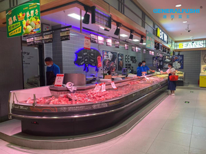 Refroidisseur commercial en acier inoxydable avec verre avant droit pour affichage de poulet <span class=keywords><strong>au</strong></span> service contre-caisse de viande efficace en énergie - Product Image 1