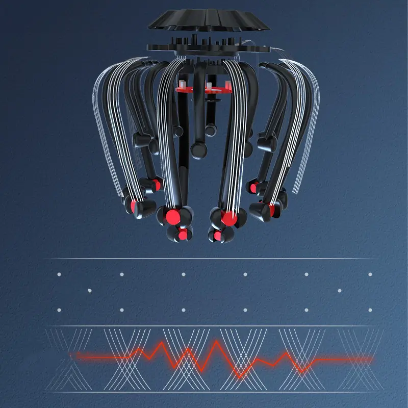 جهاز تدليك فروة الرأس الكهربائي, جهاز تدليك فروة الرأس الكهربائي الأكثر مبيعًا لعام 2022 لتحفيز الشعر والاسترخاء والدورة الدموية مدلك رأس العنكبوت