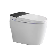 Toilettes intelligentes à chasse d'eau à capteur automatique Commode bidet de WC intelligente une pièce avec télécommande à bol allongé pour un fonctionnement automatique