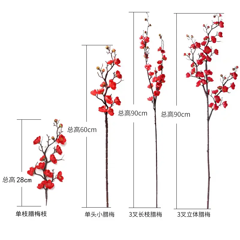 Planta artificial flor de ciruelo estilo chino pequeña ciruela de invierno flor artificial decoración del hogar Flor de seda de ciruelo artificial