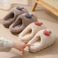 Sandal Rumah Wanita Berbahan Katun, Hangat untuk Musim Dingin, Empuk, Ringan, Alas Lembut, Anti-selip, Model Jamur, Bulu Halus