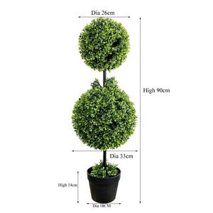 Triple boules topiaire <span class=keywords><strong>buis</strong></span> arbuste artificiel en plastique UV <span class=keywords><strong>buis</strong></span> PE matériel jardin décoration de la maison Pot Milan herbe artificielle - Product Image 5