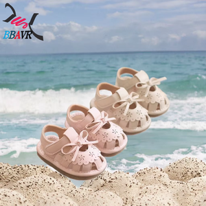 2025 Summer Girls Bow Princess Outdoor Cute Fashion Flat Sandals Toddler Unheeled <b>Soft</b> Rubber Baby Beach <b>Shoes</b> - Product Image 3