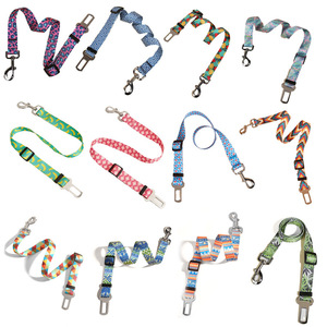 Nouvelle <span class=keywords><strong>Sangle</strong></span> de Traction en Nylon pour Animaux de Compagnie, Motif Géométrique Multicolore Imprimé, pour Siège Auto et Laisse, Modèle LL020 - Product Image 1