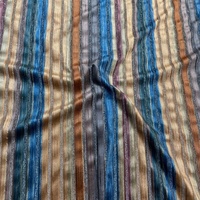 Tissu en velours rayé de luxe, multicolore, avec fil métallique Lurex or et argent, textile doux pour robe de soirée, abaya, kaftan, vente en gros
