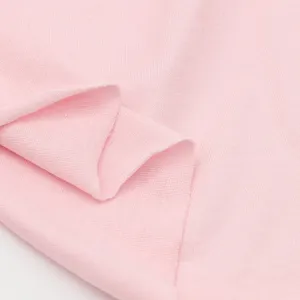 Tissu en jersey de coton biologique respirant 100% coton 130gsm tissu tricoté teint en rose pour femmes chemises chandails