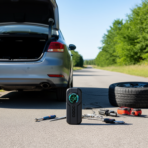 Inflador de Neumáticos Portátil para Auto Cross-Briger de 12V con Manómetro Digital, Inflador Eléctrico para Autos MPV - Product Image 2