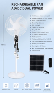 Hot Selling 16 Inch Rechargeable Standing Solar Powered Fan With LED <b>Light</b> & <b>Remote</b> <b>Control</b> KL-S116 Solar Power Stand Fan - Product Image 6