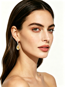Pendientes de Plata de Ley S925 con Forma de Gota de Agua para Mujer, Estilo de Lujo Ligero, Halo en Color Amarillo/Rosa, Forma de Pera, 5ct - Product Image 6