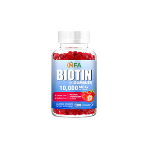 MOQ más bajo Beauty Gummy Candy Sin gluten 2X Fuerza extra para soporte de metabolismo 10000mcg Biotin Gummies - Product Image 1