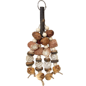 Eco-friendly uso quotidiano giocattoli da masticare per animali domestici distruttivo stile di macinazione uccello giocattolo corda di vite palla di legno di noce pannocchia di mais borsa confezionata per - Product Image 1