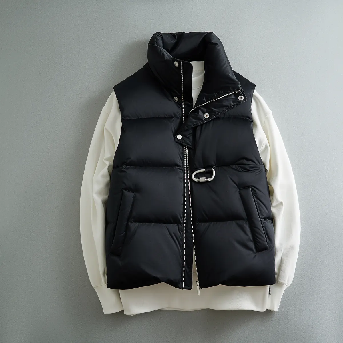 Oem Custom Design Mannen Nieuwste Mode Mouwloze Winter Heren Gewatteerde Utility Puffer Vest