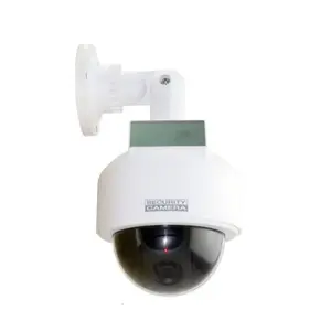 Fausse caméra de surveillance dôme extérieure solaire, étanche, avec lumière LED rouge clignotante, système d'alarme de sécurité