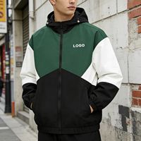 Chaqueta Cortavientos Reversible con Capucha de Lona Impermeable para Invierno, Unisex, con Logotipo Personalizado Bordado, para Pesca y Senderismo