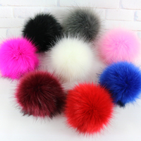 Pompons en fausse fourrure de renard colorés DIY en gros, 8cm-15cm, avec bande élastique
