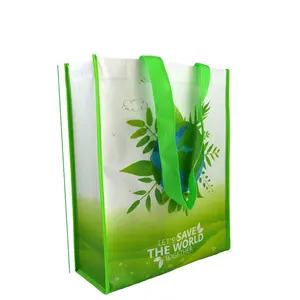 Customize Color printing logo non-woven fabric polyester foldable shopping bag with handle