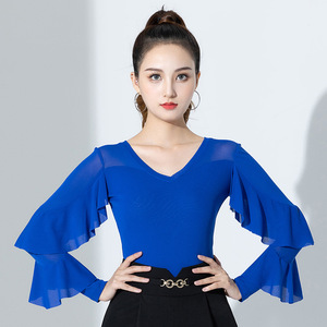 Blusa de baile latino de salón de práctica para <span class=keywords><strong>mujer</strong></span> - Product Image 4