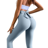 Pantalon de yoga pour femme taille haute, plissé, effet galbant fessier, pour fitness et sport