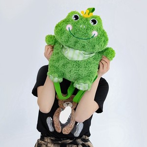 Sac à dos en peluche <span class=keywords><strong>grande</strong></span> capacité en forme de grenouille, sac à bandoulière pour enfants et adultes, sac à dos scolaire en peluche à thème animal mignon - Product Image 3