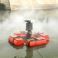 Évaporateur mécanique flottant pour le traitement des eaux salées de réservoirs de rejets miniers à haute salinité, améliorant l'efficacité de l'évaporation des bassins