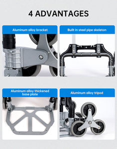 Troli perancah ubin Aluminium untuk menampilkan roda senyap pesawat <span class=keywords><strong>Atlas</strong></span> 15 troli tangan logam campuran Aluminium - Product Image 3