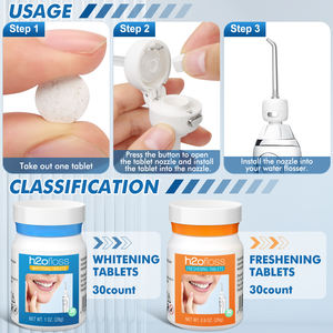 H2ofloss Nouveaux comprimés de blanchiment des dents pour soins bucco-dentaires professionnels à utiliser avec les irrigateurs buccaux - Product Image 2
