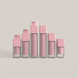 Hồng nóng bán Tùy chỉnh hình trụ 30ml 50ml 80ml 100ml <span class=keywords><strong>bule</strong></span> bơm lại nhựa không có không khí bơm chai cho mỹ phẩm - Product Image 1