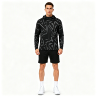 Sweat à capuche zippé pour homme en polyester personnalisé avec impression géométrique par sublimation et impression 3D sur toute la surface pour le streetwear
