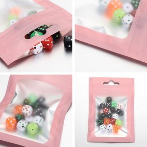 Custom Printed <b>Clear</b> Foil Resealable Pouch Zipper Maskk Bags Three Side Seal Matte Pink Aluminum Ziplock Garbage Bag PET <b>Jelly</b> - Product Image 4