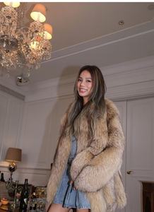 Manteau d'hiver court et décontracté pour femme, en fourrure de <span class=keywords><strong>renard</strong></span> argenté véritable, réversible, luxueux, personnalisable, grande taille, 2025 - Product Image 6