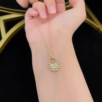Ciondolo in Oro 18K con Diamante Coltivato in Laboratorio, Charm per Borsa, Gioielli Vintage di Lusso, Collana con Ciondolo per Donna, Catene con Diamanti, Gioielli con Diamanti Coltivati
